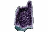 Deep-Purple Thumbs Up Amethyst Geode Pair on Metal Stands #214800-2